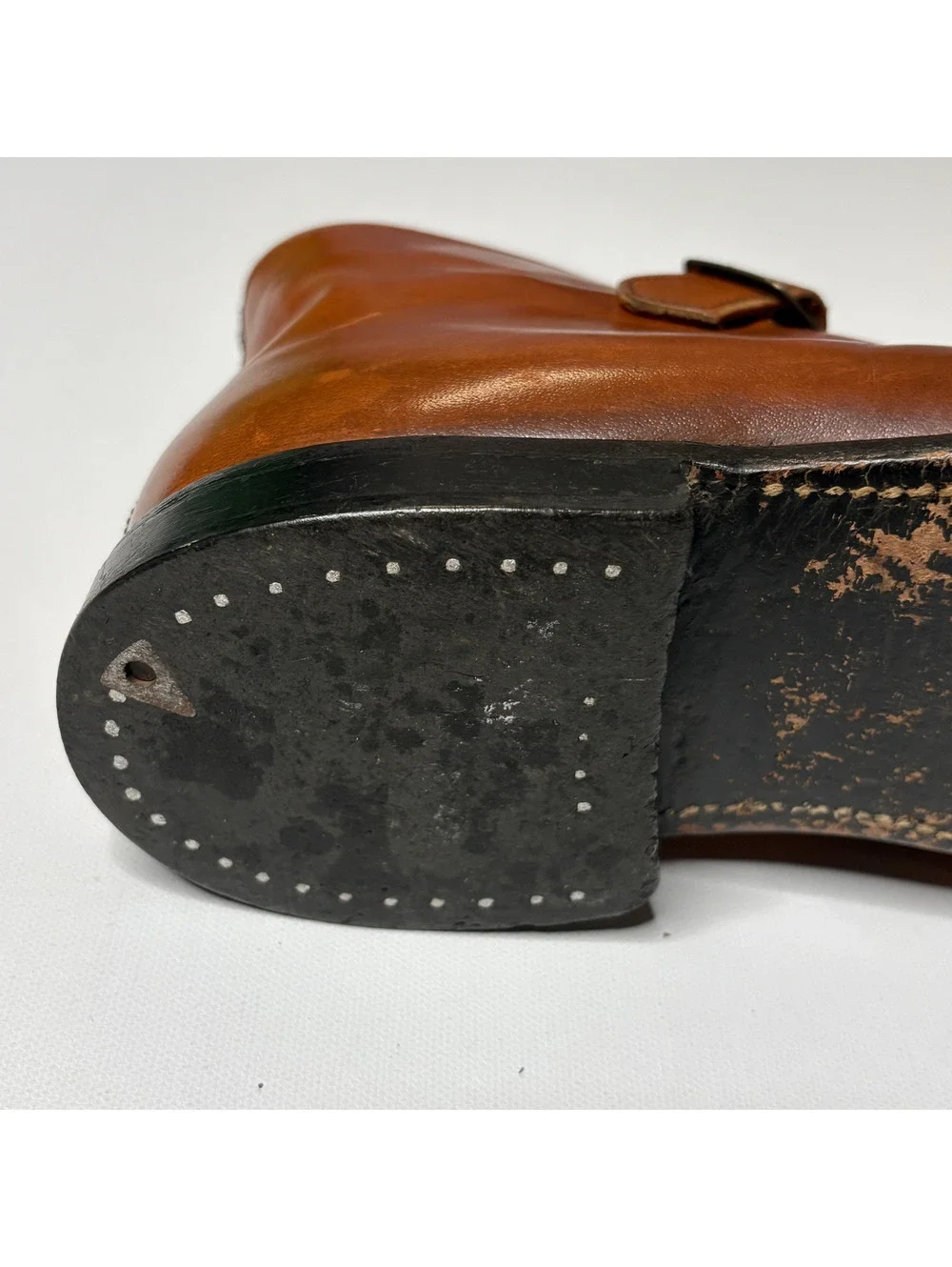 Vintage Winthrop Men 10 Brown Leather Monk Strap Shoes
